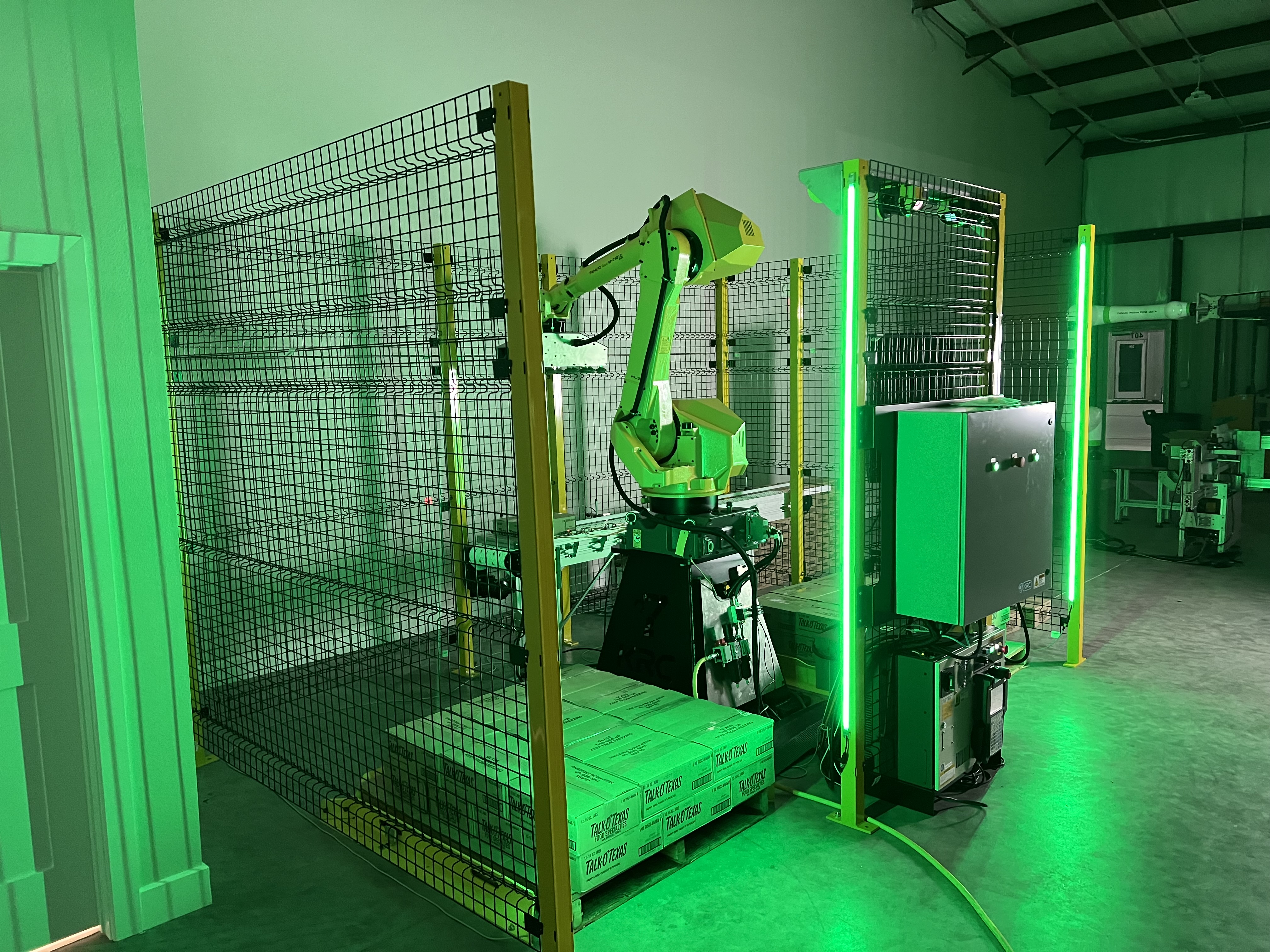 KRC robot palletizer cell in operation